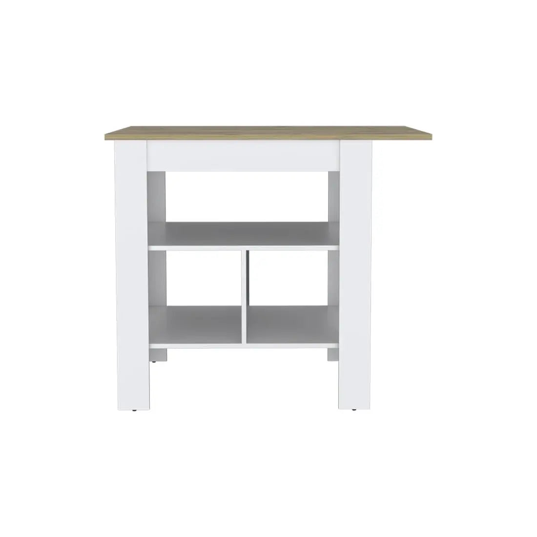 35" Natural and White Wood Kitchen Island With Storage Homeroots Kitchen & Dining