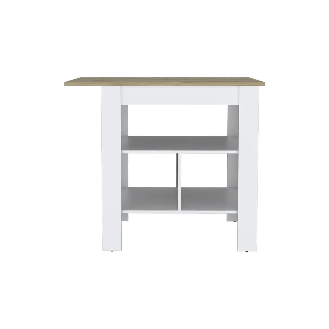 35" Natural and White Wood Kitchen Island With Storage Homeroots Kitchen & Dining