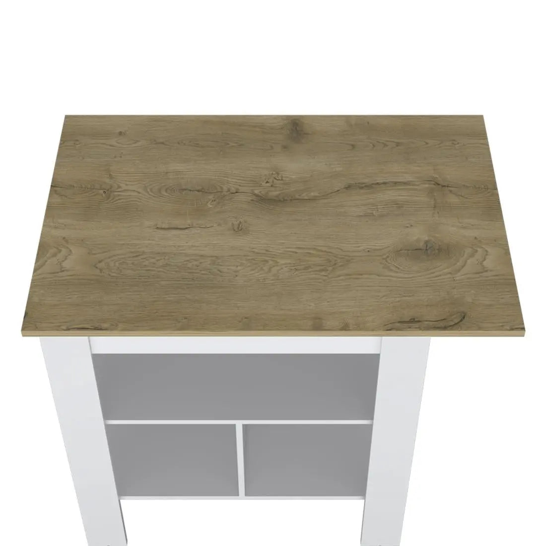 35" Natural and White Wood Kitchen Island With Storage Homeroots Kitchen & Dining