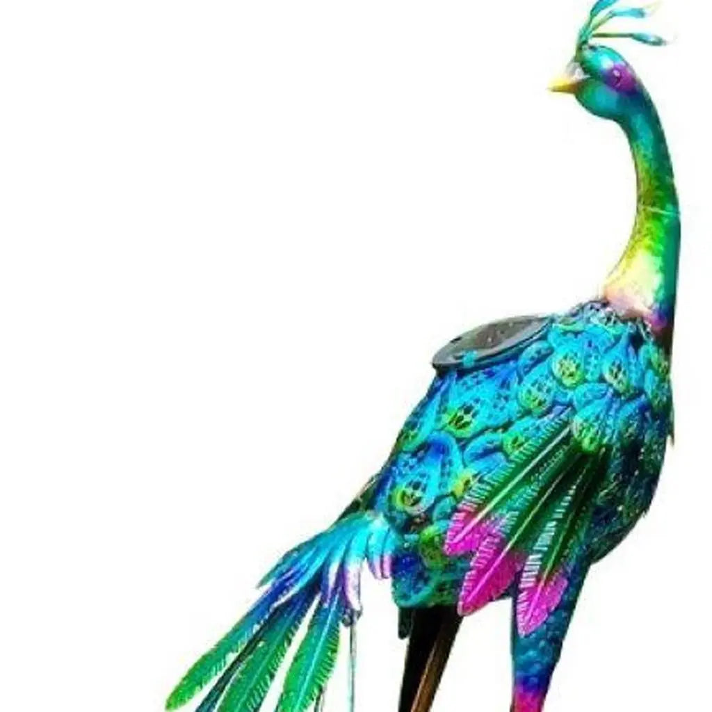 35" Purple And Blue Metal LED lights Birds Garden Accents Accessories Homeroots Outdoor