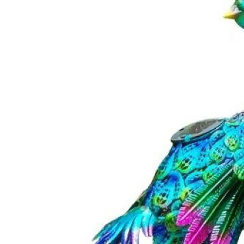 35" Purple And Blue Metal LED lights Birds Garden Accents Accessories Homeroots Outdoor