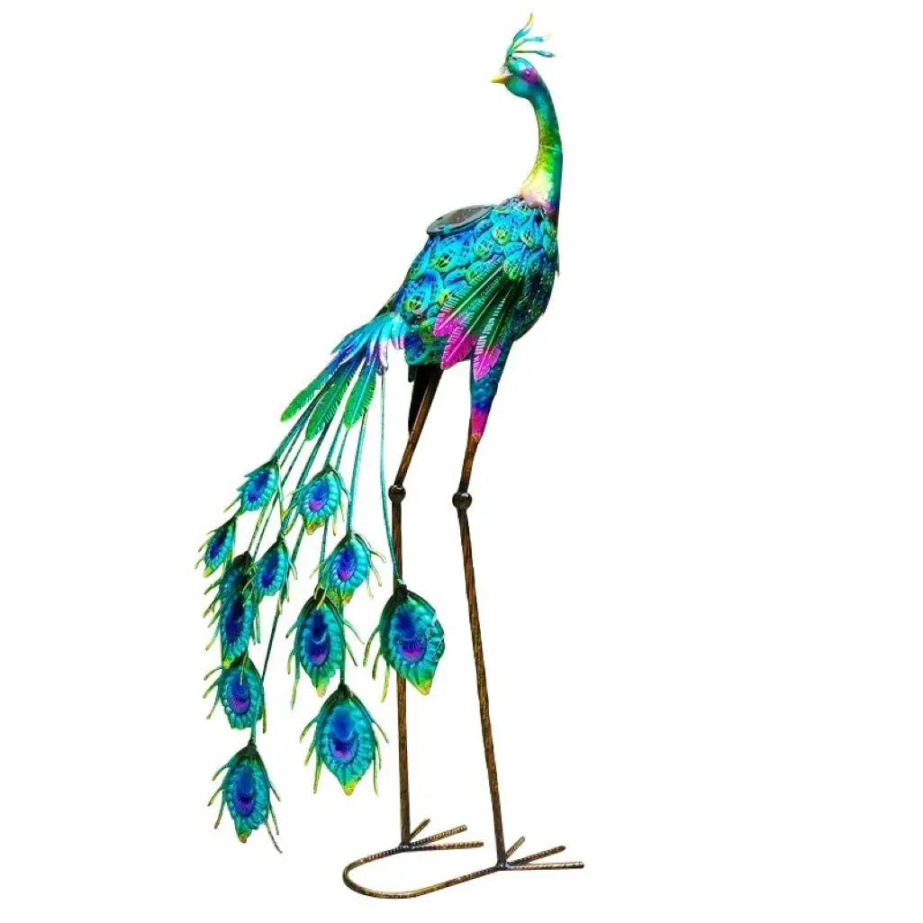 35" Purple And Blue Metal LED lights Birds Garden Accents Accessories Homeroots Outdoor