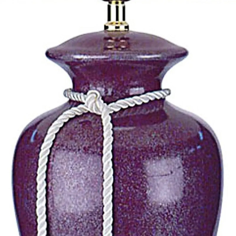 35" Red Burgundy Glaze Ceramic Urn Table Lamp With White Classic Empire Shade Homeroots Lighting