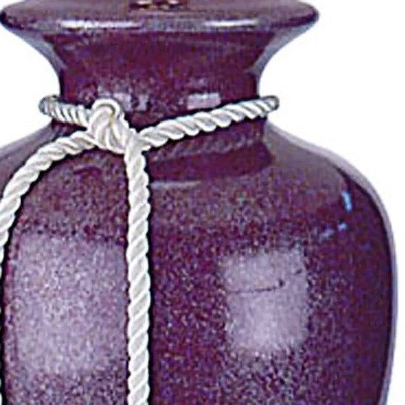 35" Red Burgundy Glaze Ceramic Urn Table Lamp With White Classic Empire Shade Homeroots Lighting