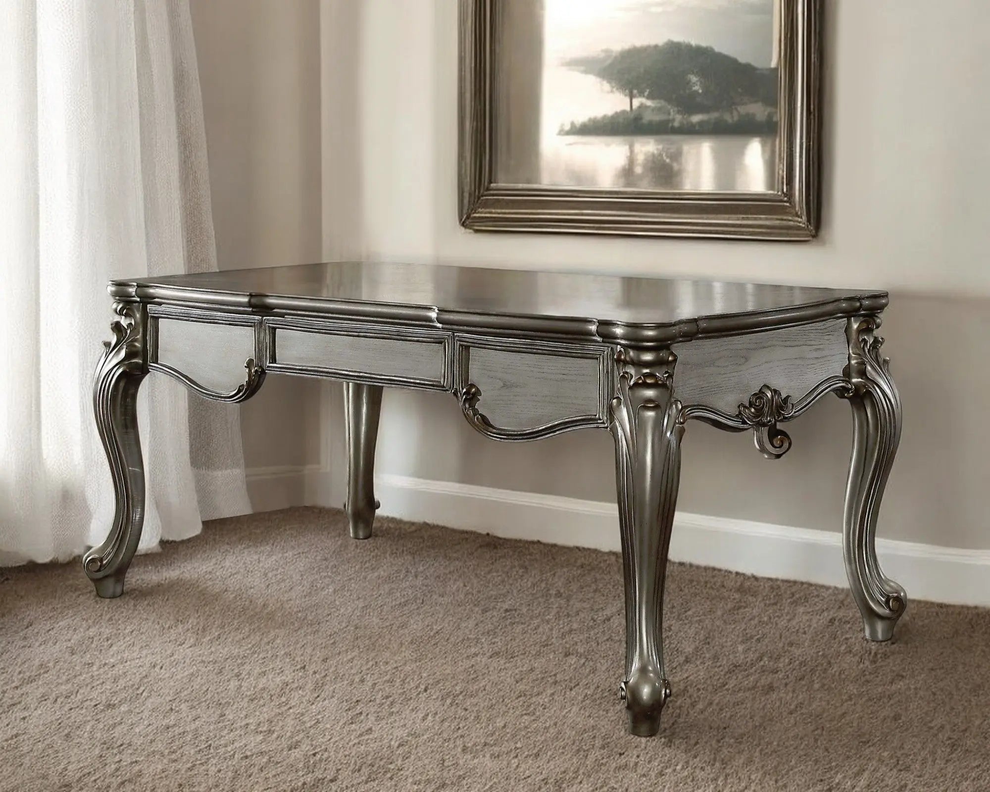 35" Silver Executive Desk - GreatEagleInc