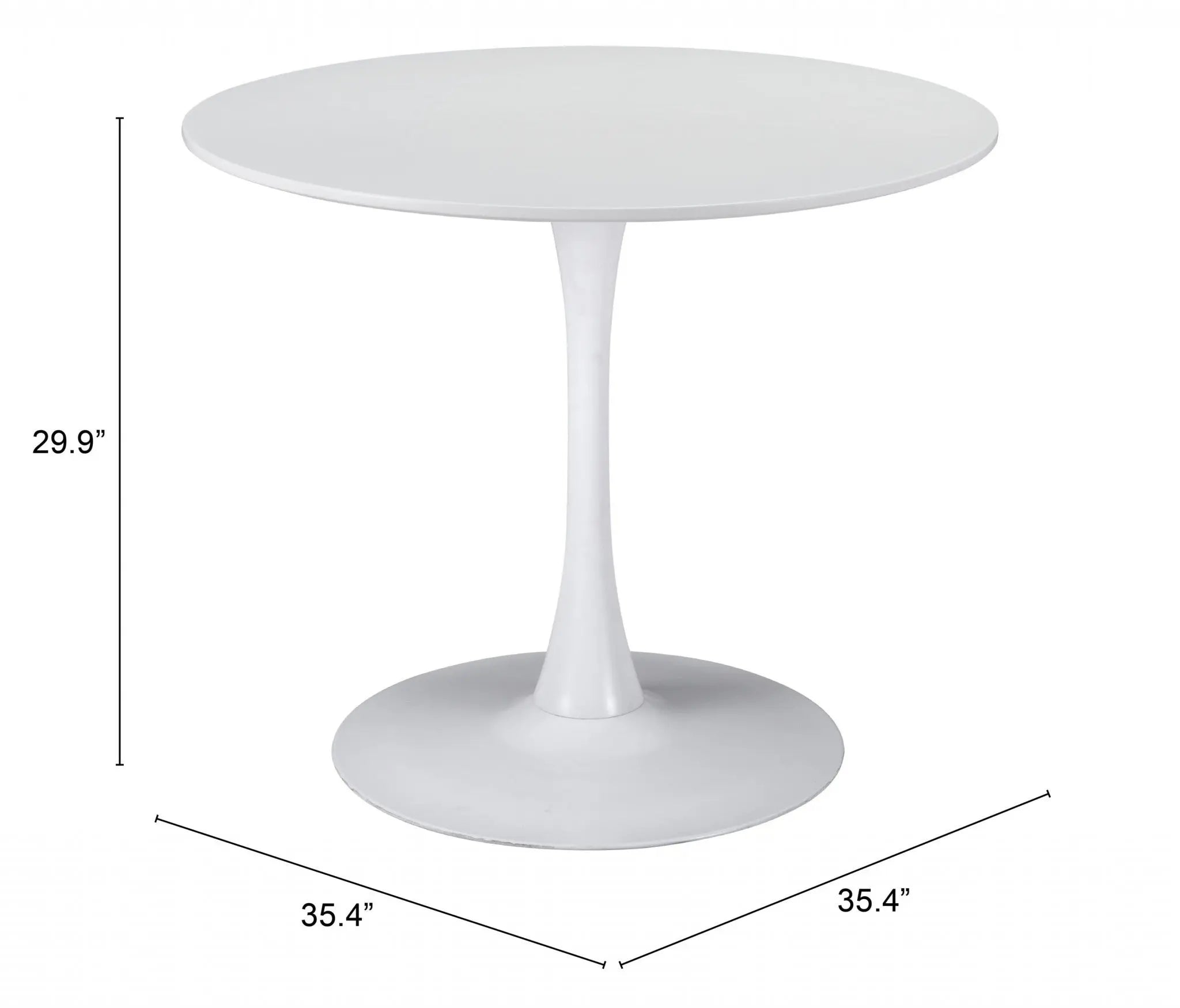 35" Steel Pedestal Base Dining Table - GreatEagleInc