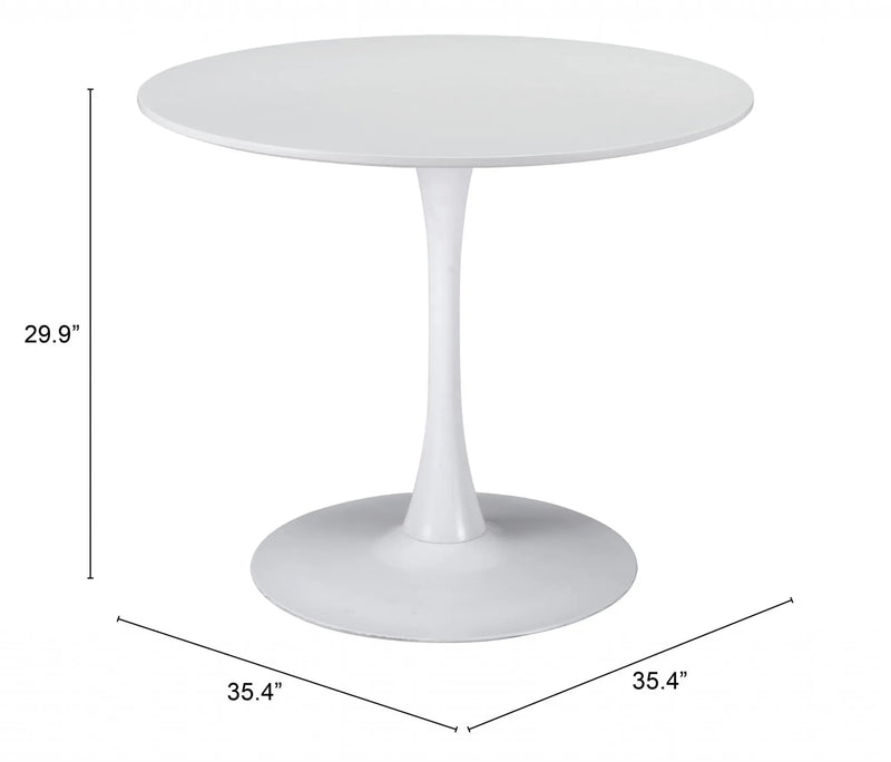 35" Steel Pedestal Base Dining Table - GreatEagleInc