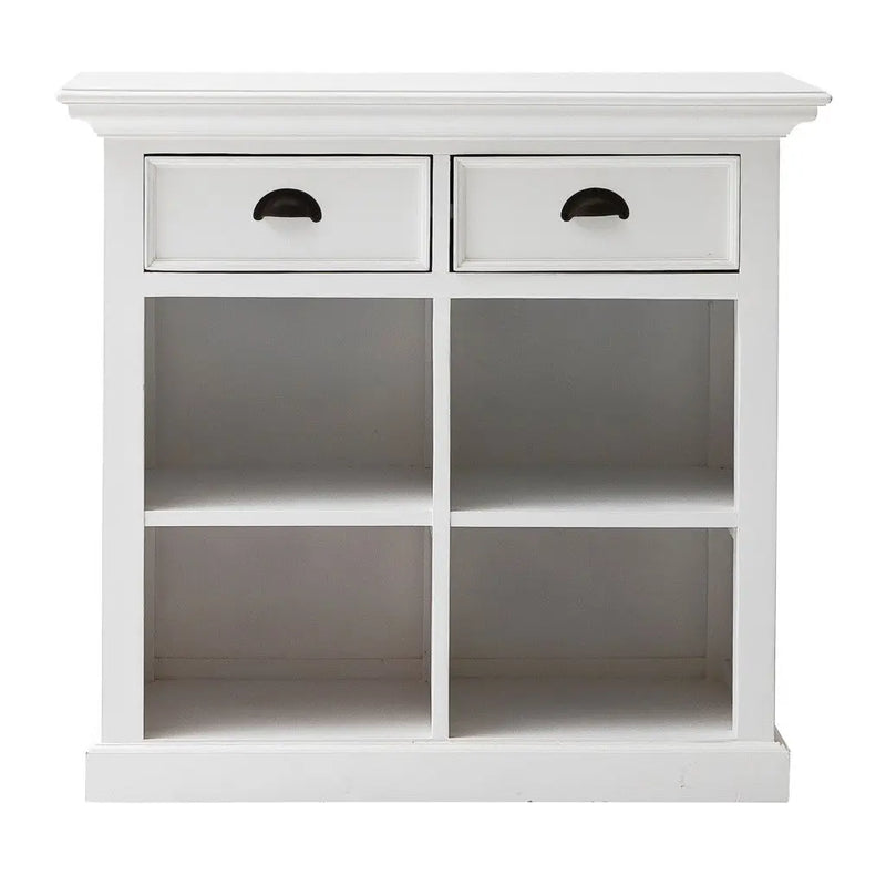 35" White Accent Cabinet With Two Drawers and Baskets Homeroots Kitchen & Dining