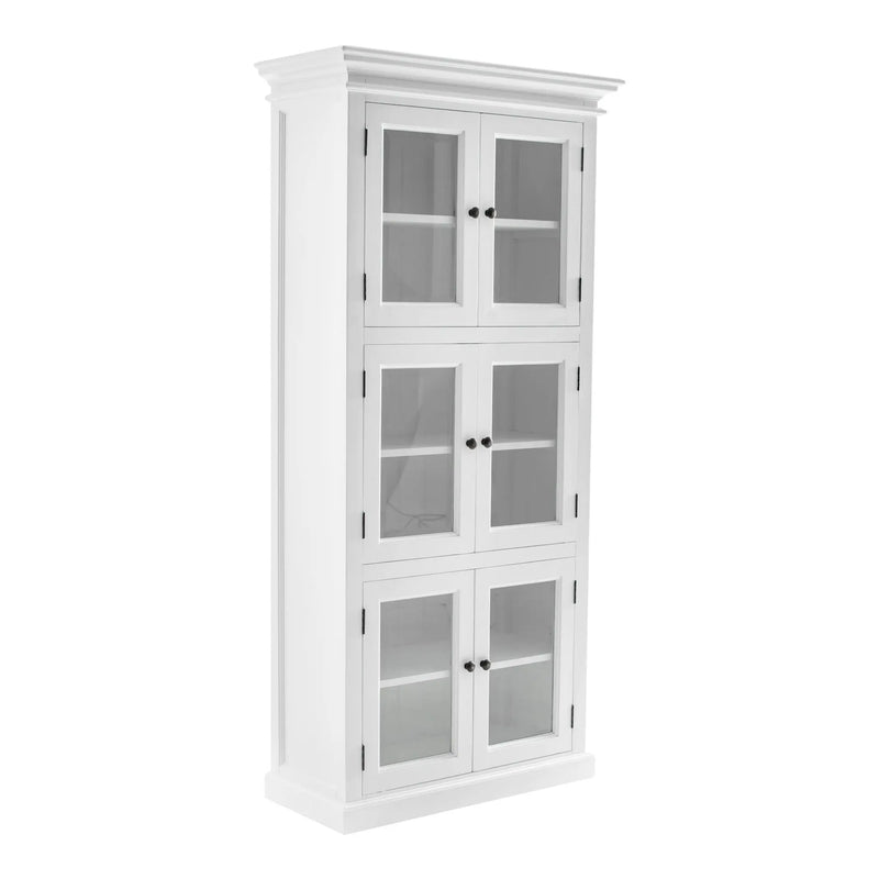 35" White Solid Wood Frame Standard Accent Cabinet With Six Shelves Homeroots Kitchen & Dining