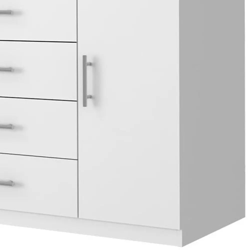 35" White Wood Four Drawer Combo Dresser Homeroots Bed & Bath