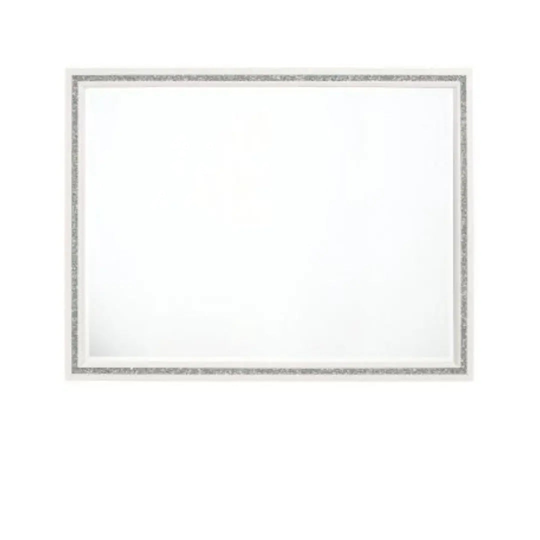 35" White Wood Framed Mounted Dresser Mirror Homeroots Bed & Bath