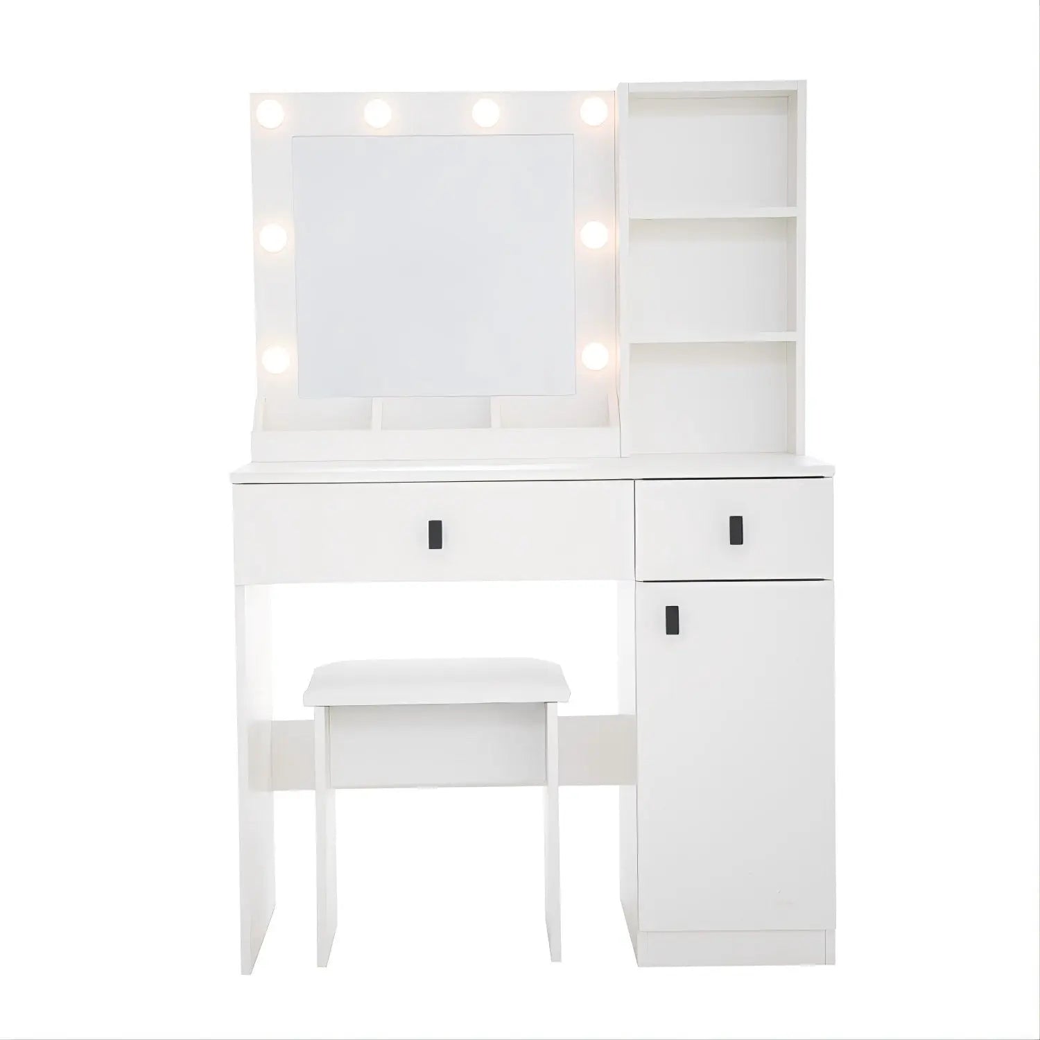 35" White Wood Lighted Two Drawer Dresser - GreatEagleInc