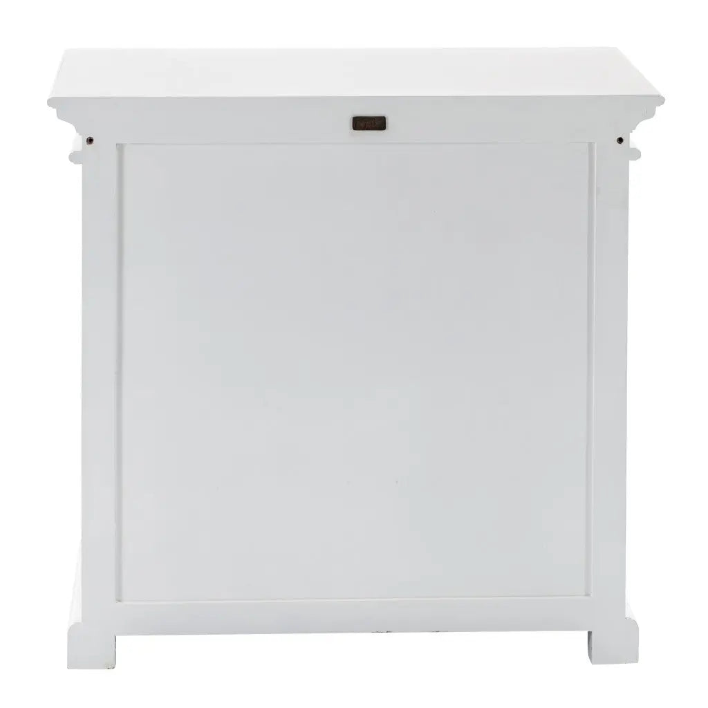 35" White Wood and Glass Two Door Accent Cabinet Homeroots Kitchen & Dining