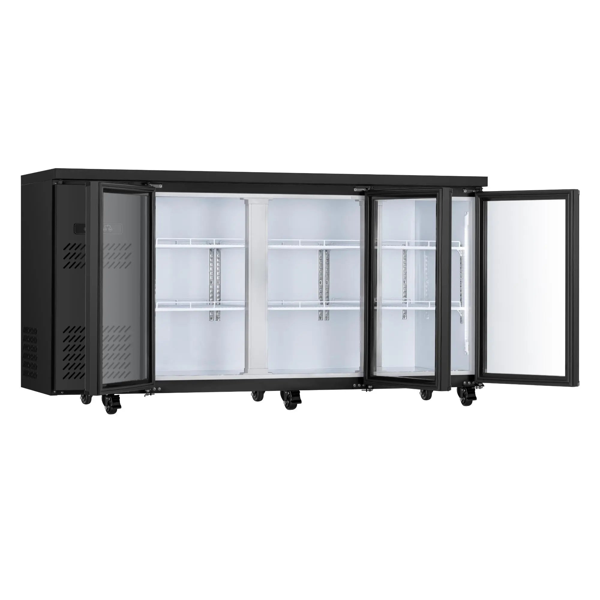 35" X 71" Clear and Black Metal Single Compartment Can Beverage Refrigerator Homeroots Home Decor