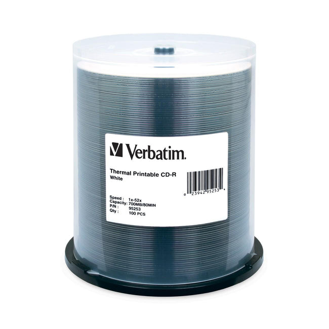 Verbatim CD-R 700MB 52X White Thermal Printable - 100pk Spindle - Computers & Electronics