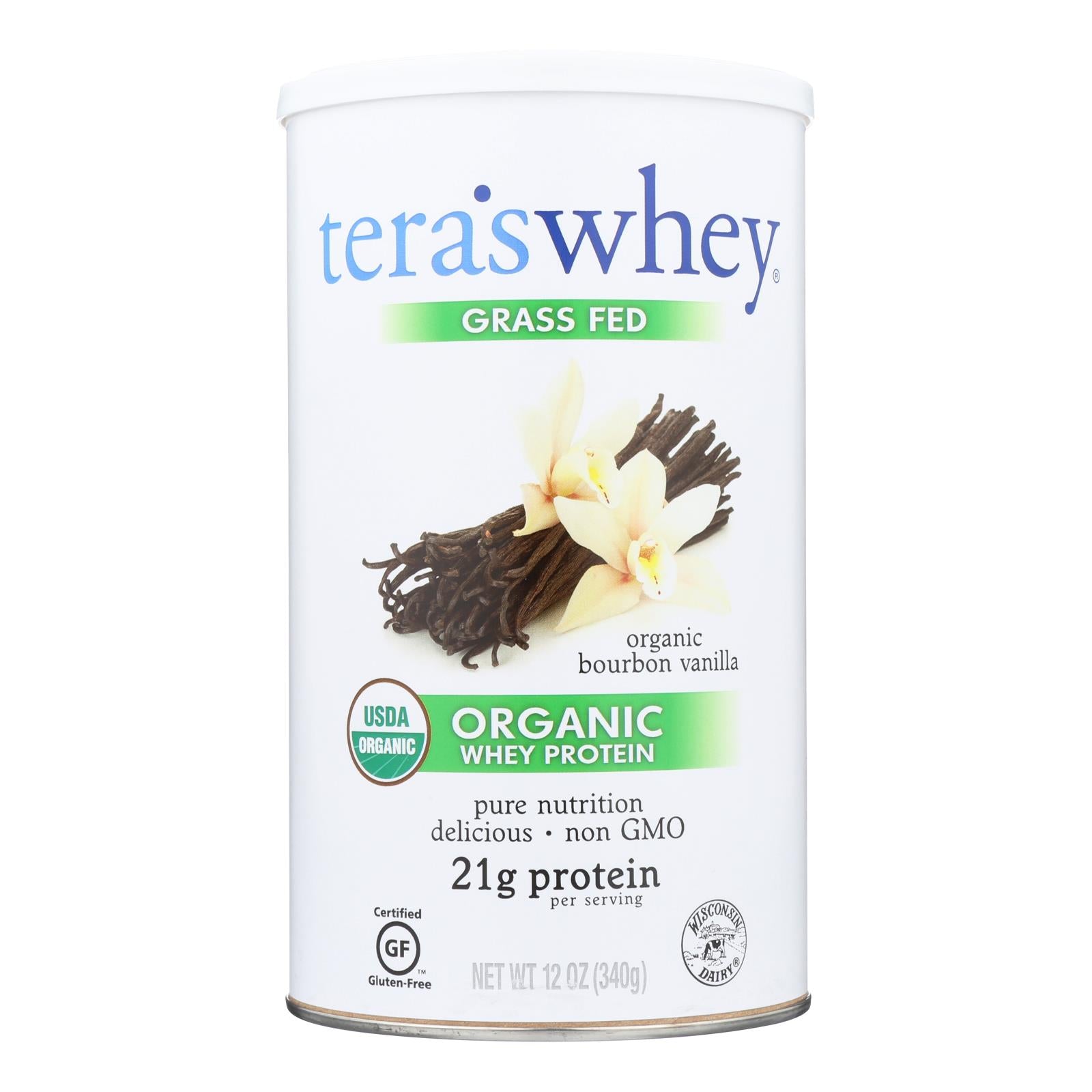 Teras Whey Protein Powder - Whey - Organic - Bourbon Vanilla - 12 Oz - GreatEagleInc