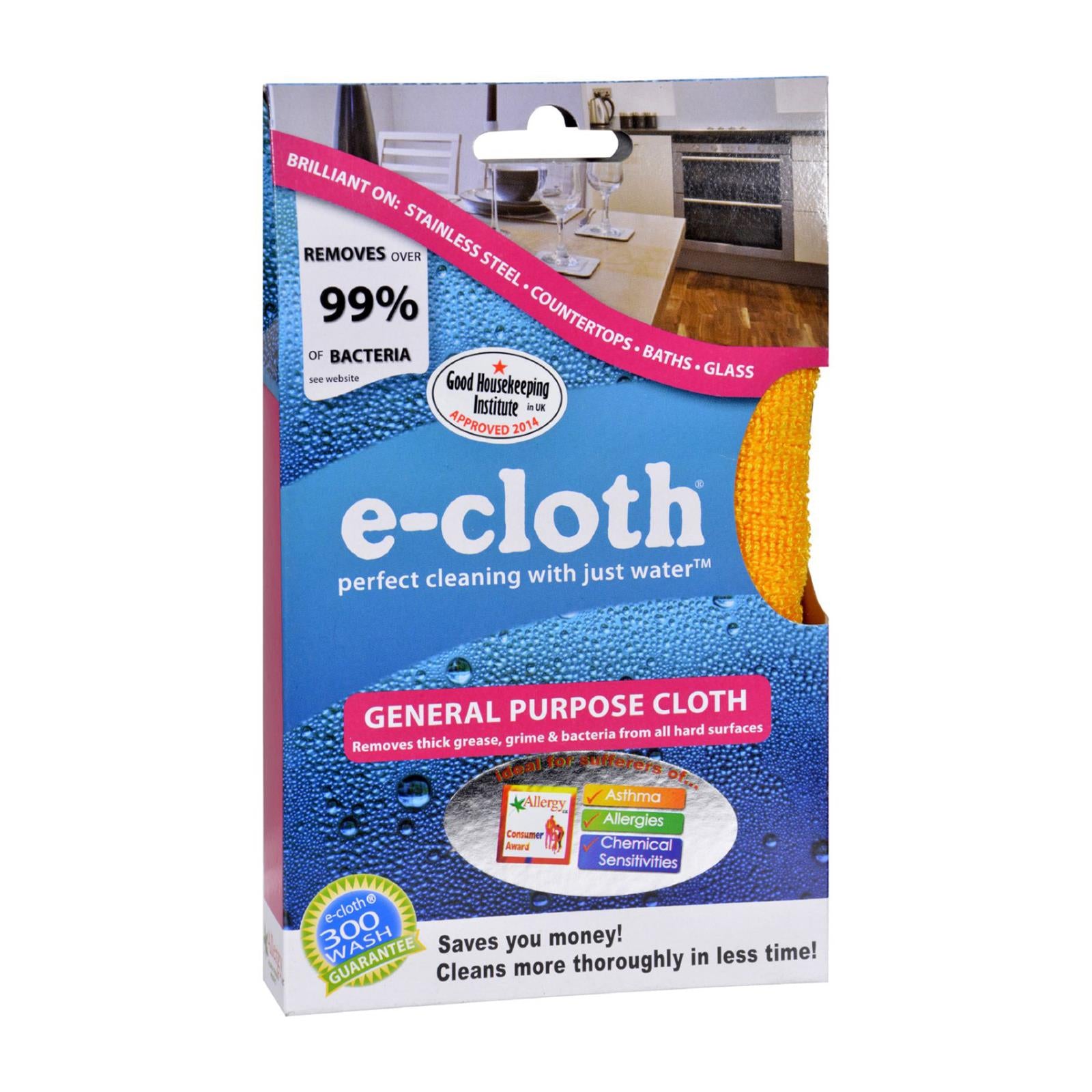 E-cloth General Purpose Cloth 12.5" X 12.5" Inches - 1 Cloth - Eco-Friendly Home & Grocery