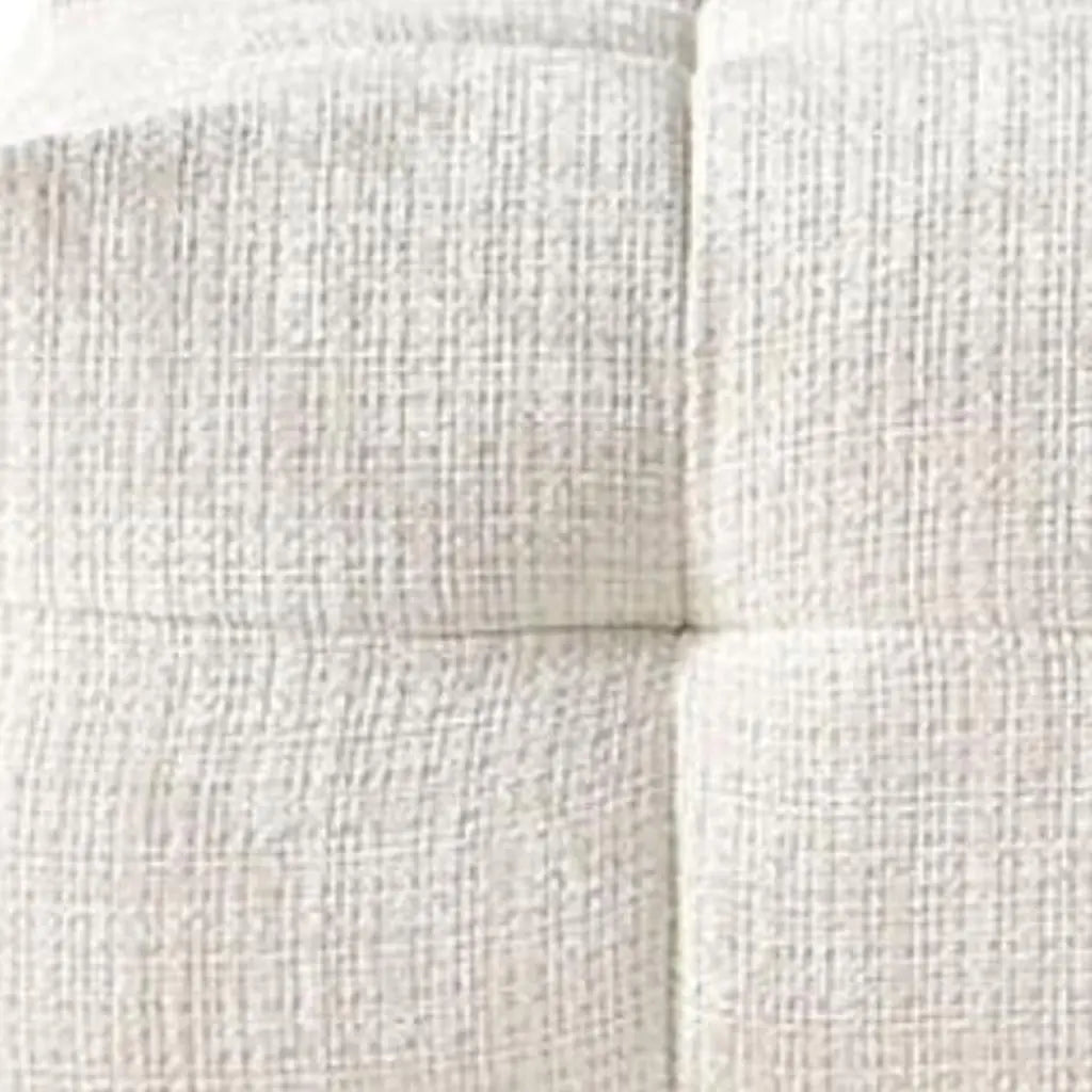 36" Beige and Black Chenille Tufted Pouf Ottoman Homeroots Living Room