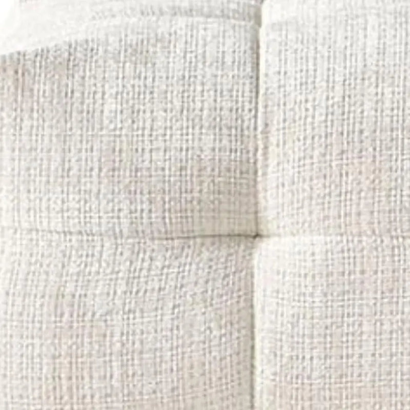 36" Beige and Black Chenille Tufted Pouf Ottoman Homeroots Living Room