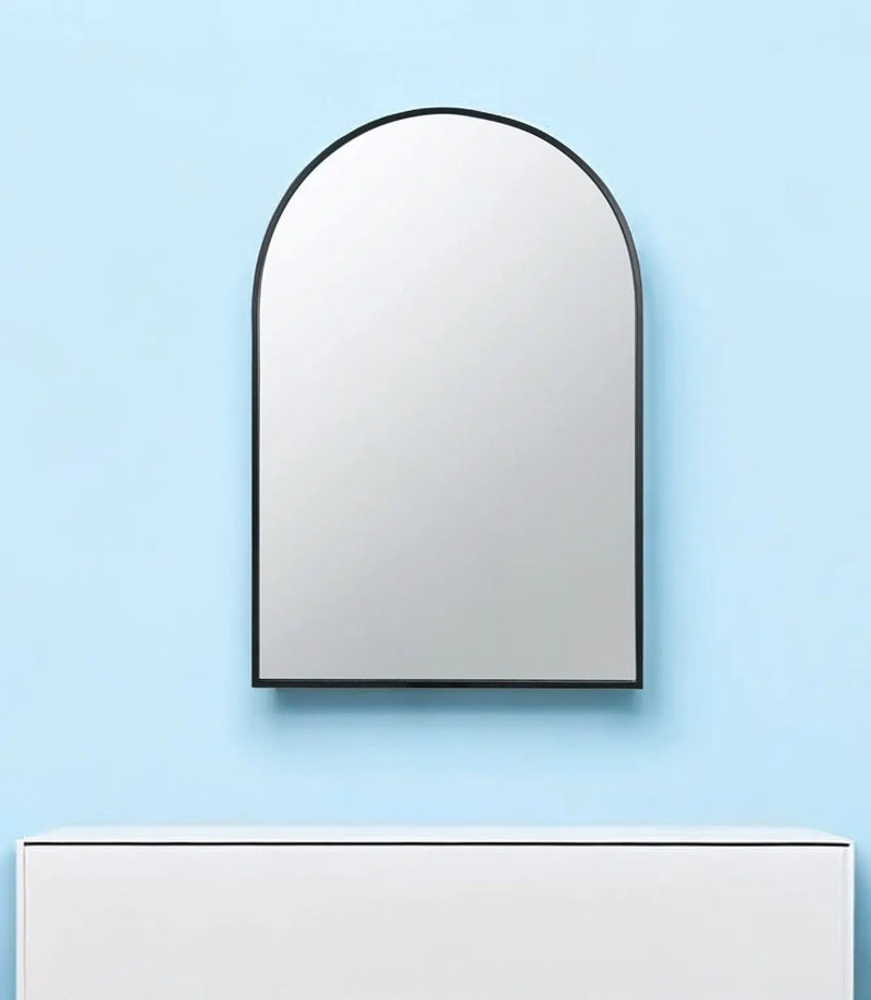 36" Black Arch Metal Framed Accent Mirror Homeroots Bed & Bath