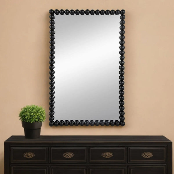 36" Black Iron Framed Accent Mirror Homeroots Bed & Bath