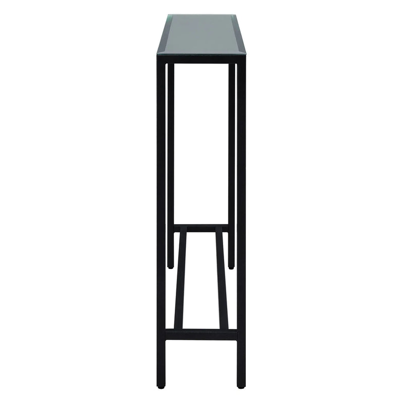 36" Black Mirrored Glass Console Table Homeroots Living Room