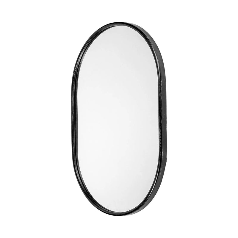 36" Black Oval Metal Framed Accent Mirror Homeroots Bed & Bath