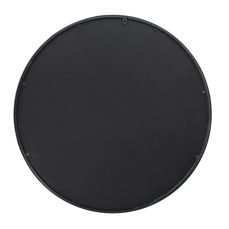 36" Black Round Iron Framed Antiqued Glass Accent Mirror Homeroots Bed & Bath