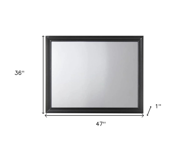 36" Black Wood Framed Mounted Dresser Mirror Homeroots Bed & Bath