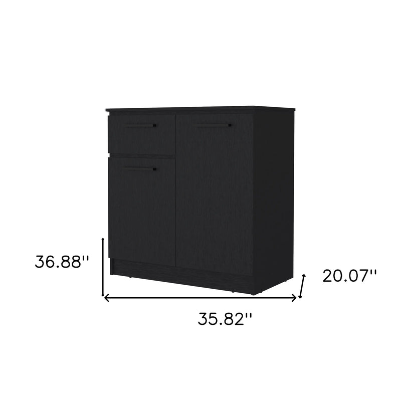 36" Black Wood Single Drawer Dresser Homeroots Bed & Bath