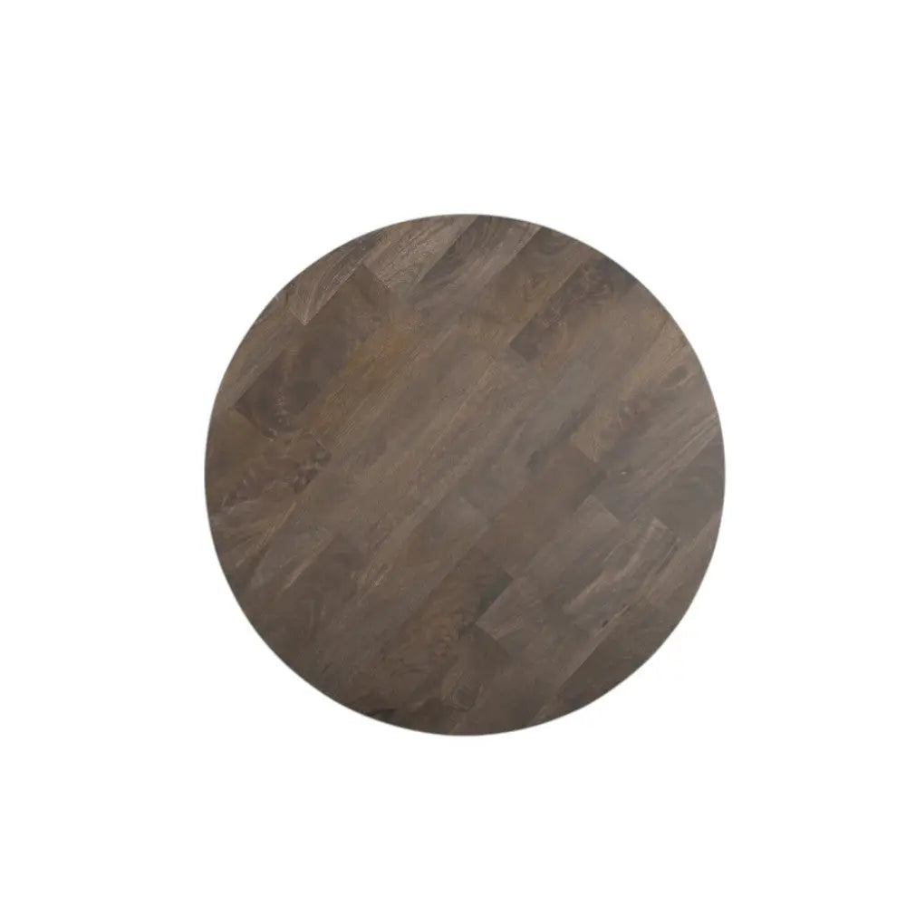 36" Brown Solid Wood Round Cross Legs Coffee Table Homeroots Living Room