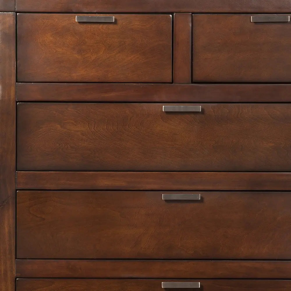 36" Brown Solid Wood Six Drawer Chest Homeroots Bed & Bath