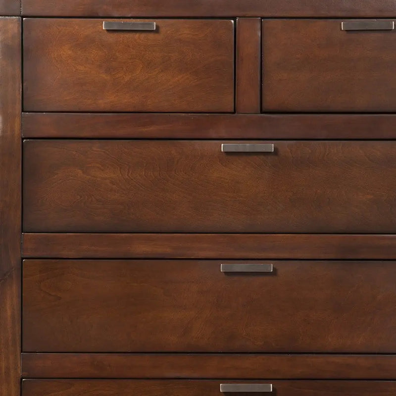 36" Brown Solid Wood Six Drawer Chest Homeroots Bed & Bath