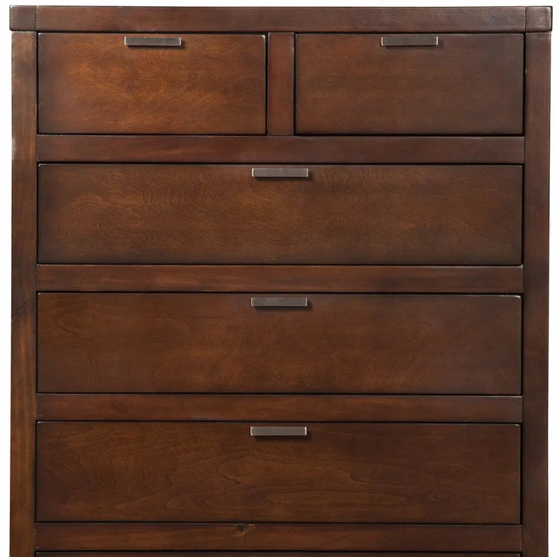 36" Brown Solid Wood Six Drawer Chest Homeroots Bed & Bath