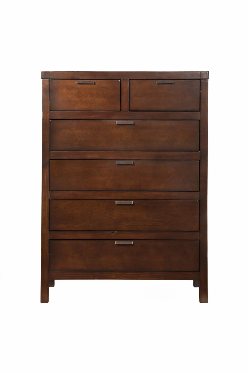 36" Brown Solid Wood Six Drawer Chest Homeroots Bed & Bath