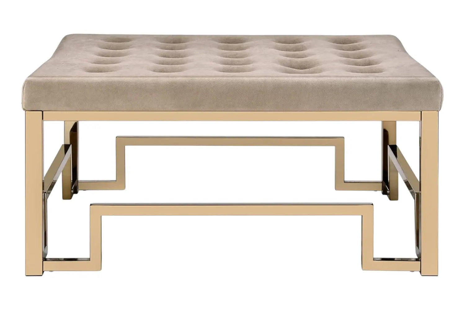 36" Champagne Polyester Tufted Cocktail Ottoman Homeroots Living Room