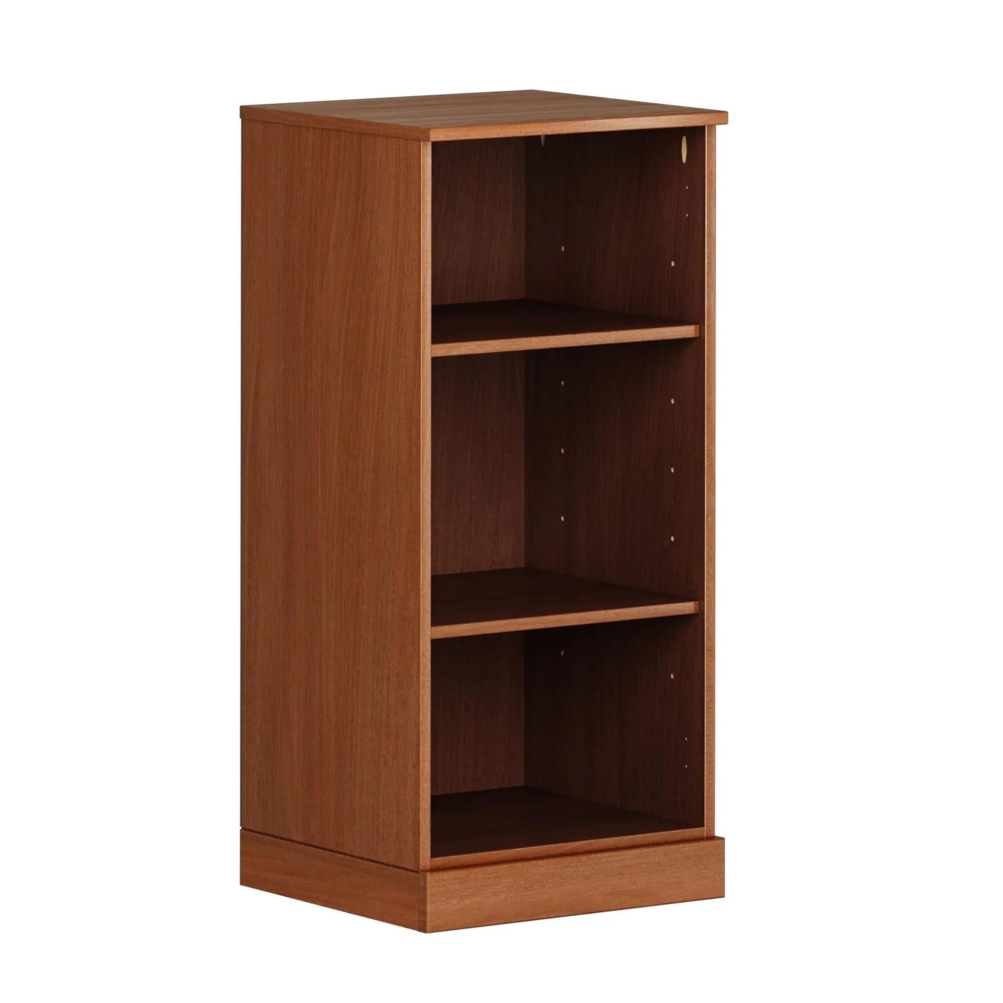 36" Coffee Solid Wood Adjustable Three Tier Library Bookcase Homeroots Office