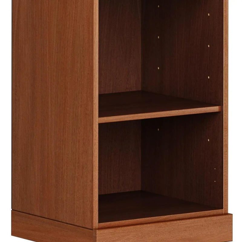 36" Coffee Solid Wood Adjustable Three Tier Library Bookcase Homeroots Office