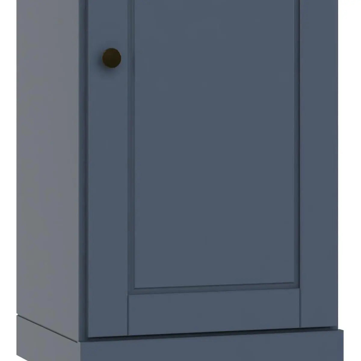 36" French Blue Solid Wood Adjustable Three Tier Library Bookcase with One Door Homeroots Office