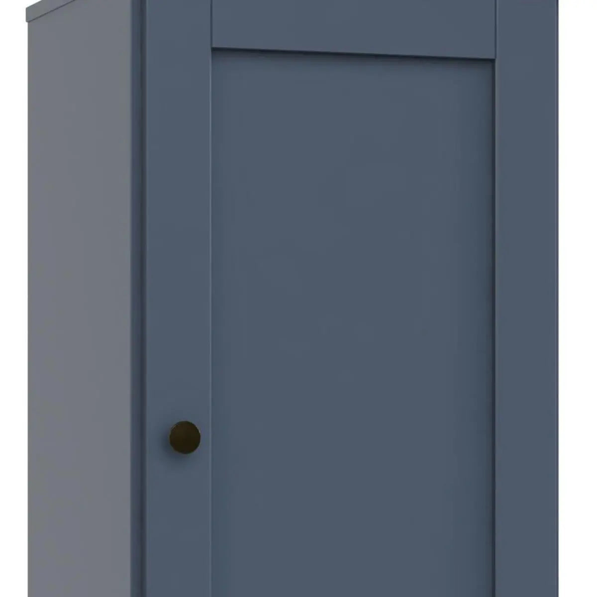 36" French Blue Solid Wood Adjustable Three Tier Library Bookcase with One Door Homeroots Office