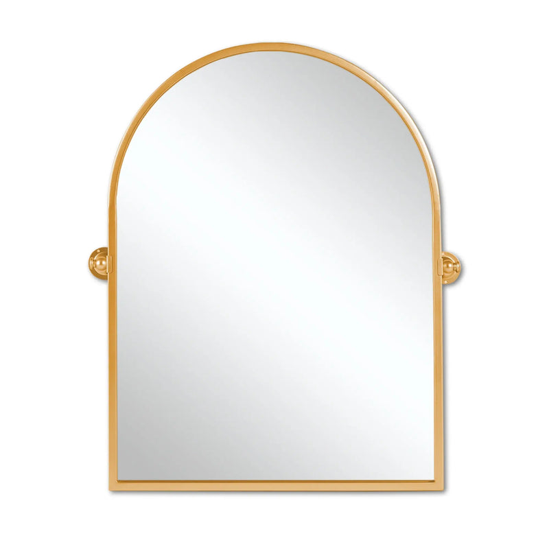 36" Gold Metal Arch Tilting Framed Accent Mirror Homeroots Bed & Bath