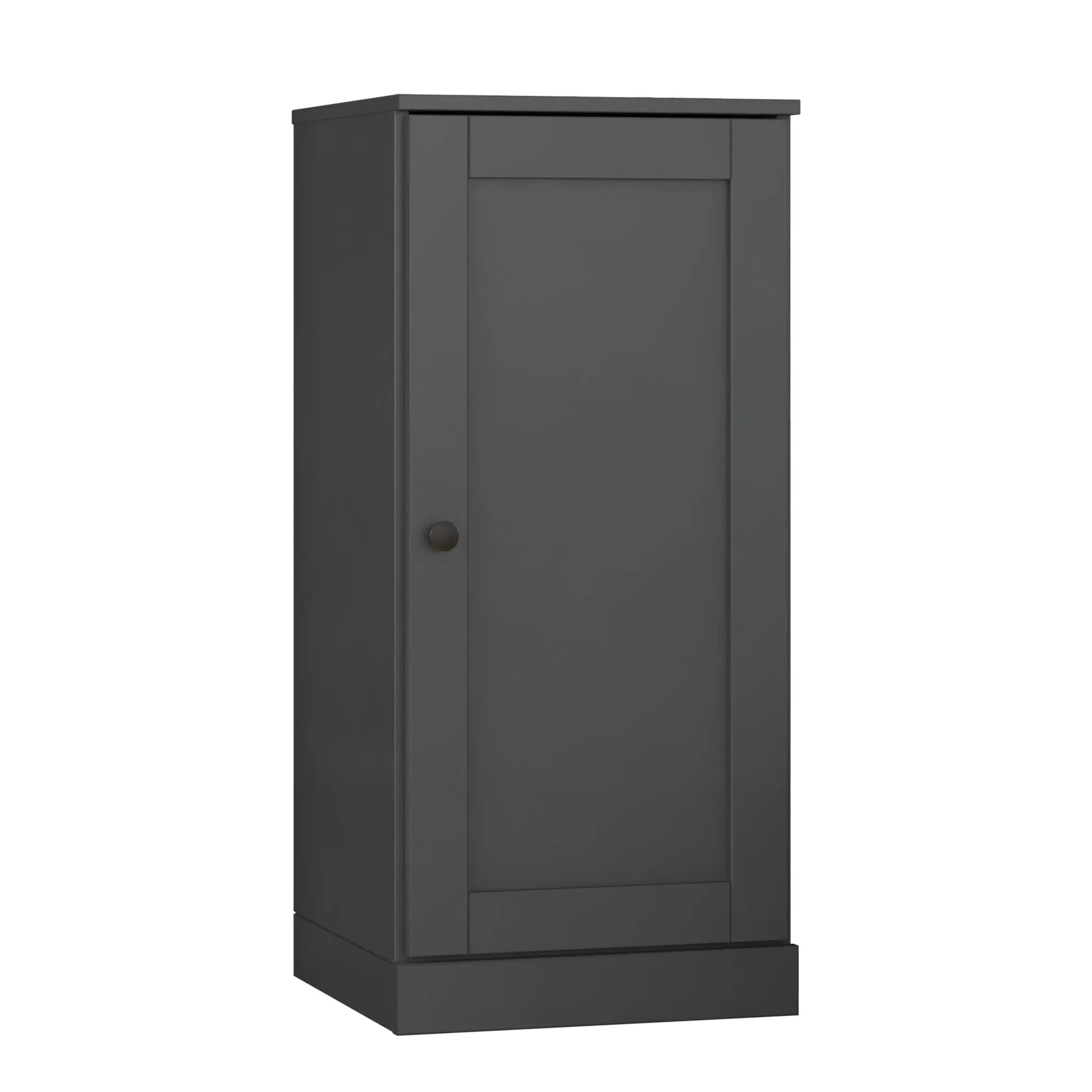 36" Gray Solid Wood Adjustable Three Tier Library Bookcase with One Door Homeroots Office