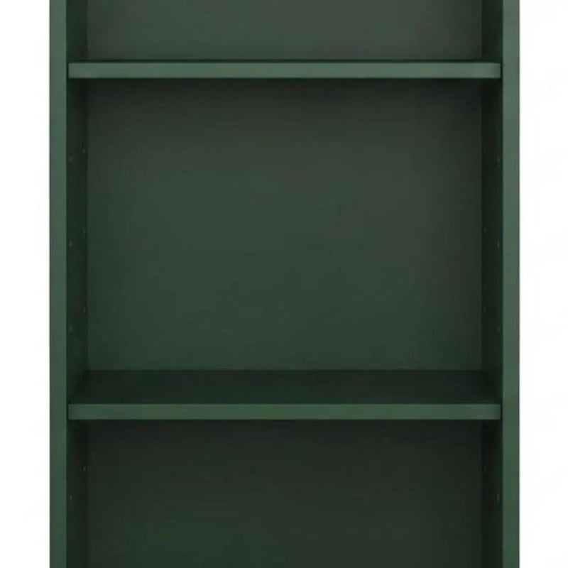 36" Green Solid Wood Adjustable Three Tier Library Bookcase Homeroots Office