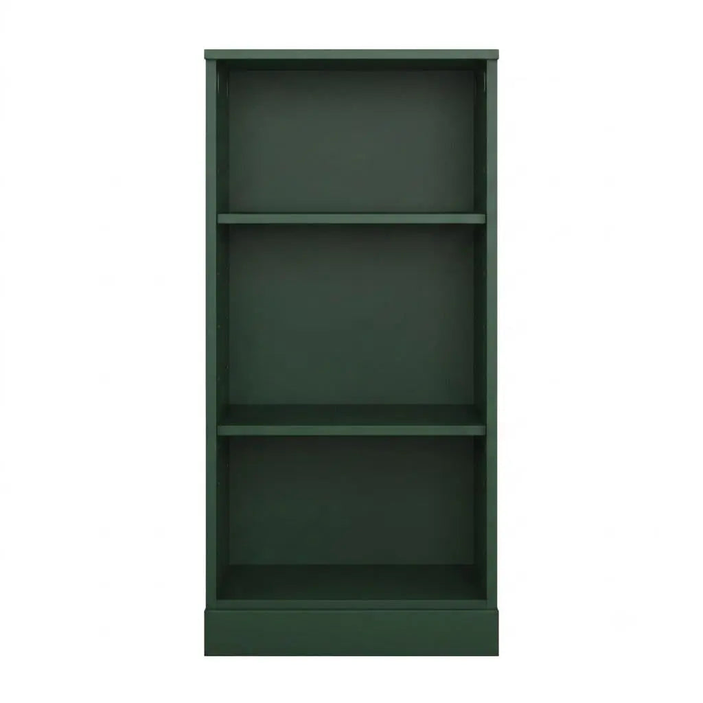 36" Green Solid Wood Adjustable Three Tier Library Bookcase Homeroots Office