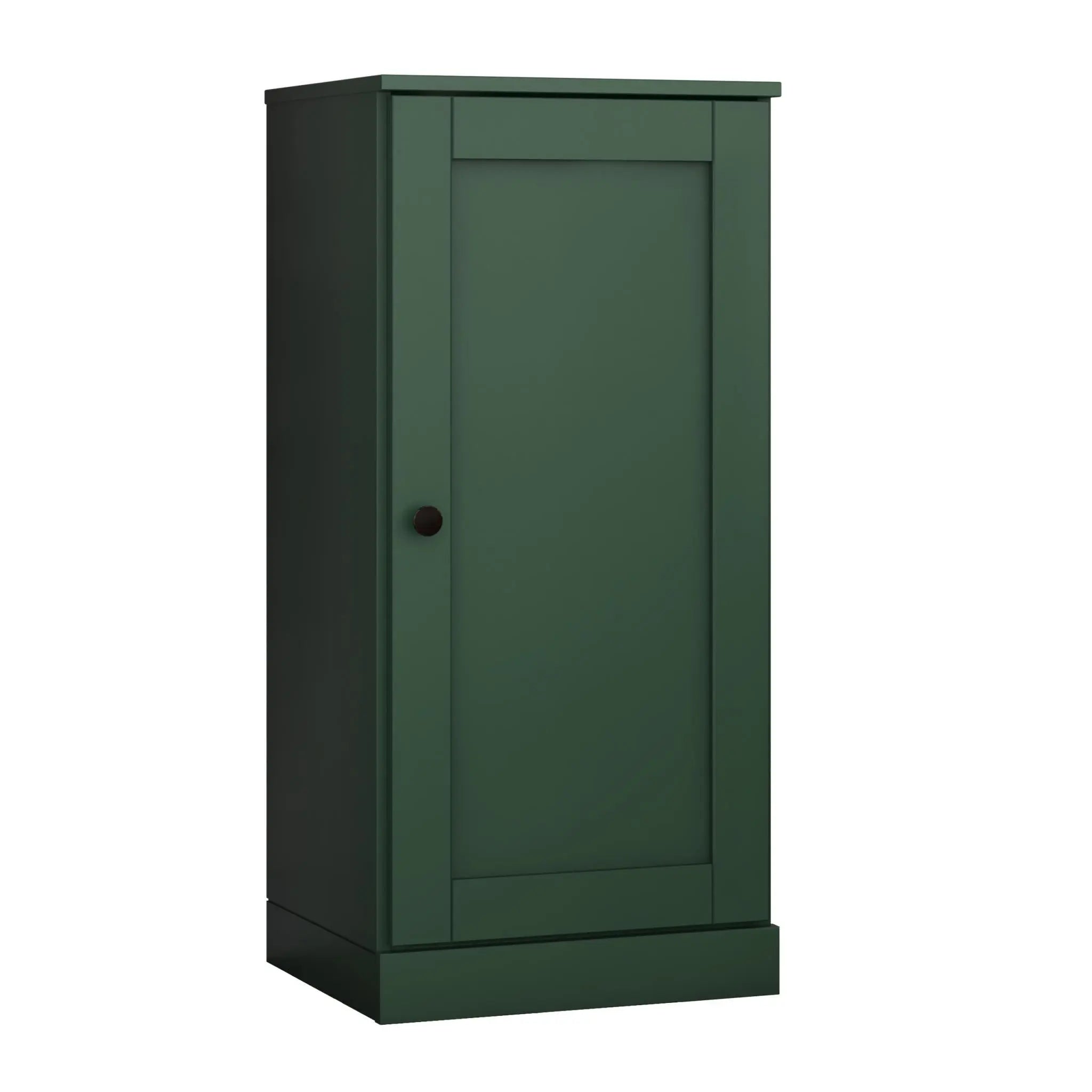 36" Green Solid Wood Adjustable Three Tier Library Bookcase with One Door Homeroots Office