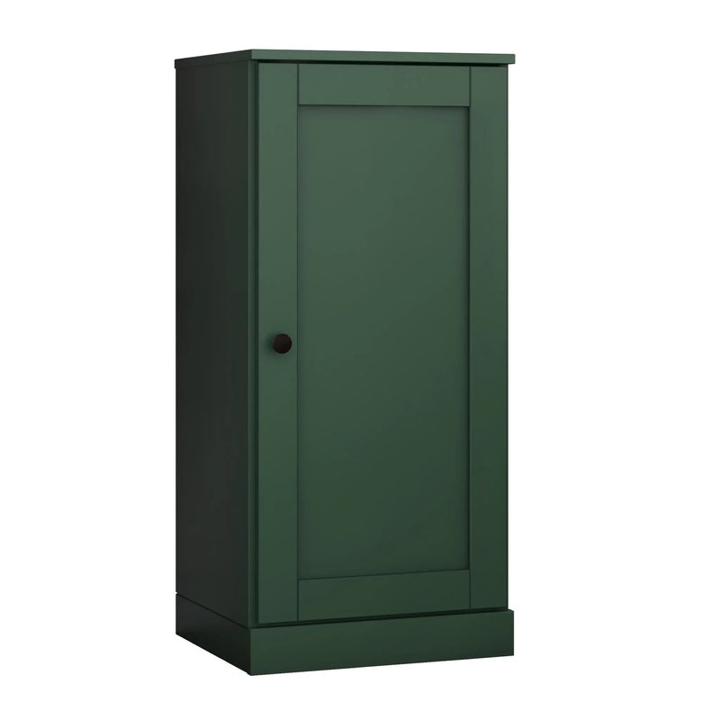 36" Green Solid Wood Adjustable Three Tier Library Bookcase with One Door Homeroots Office