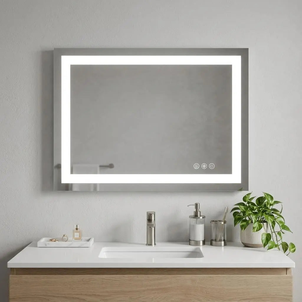 36" Lighted Frameless Bathroom Vanity Mirror Homeroots Bed & Bath