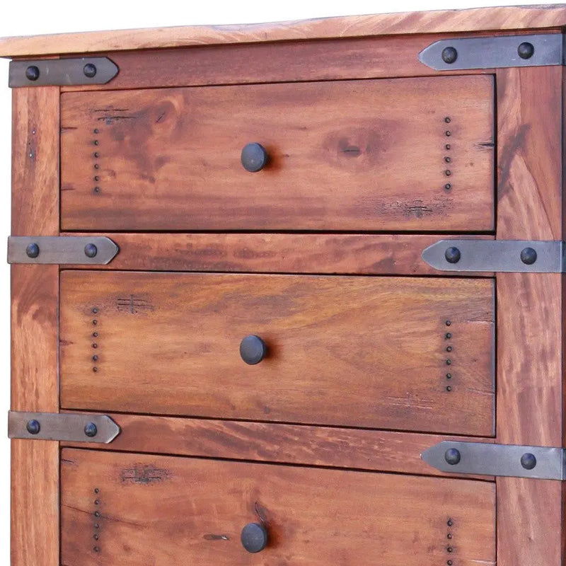 36" Natural Solid Wood Five Drawer Chest - GreatEagleInc