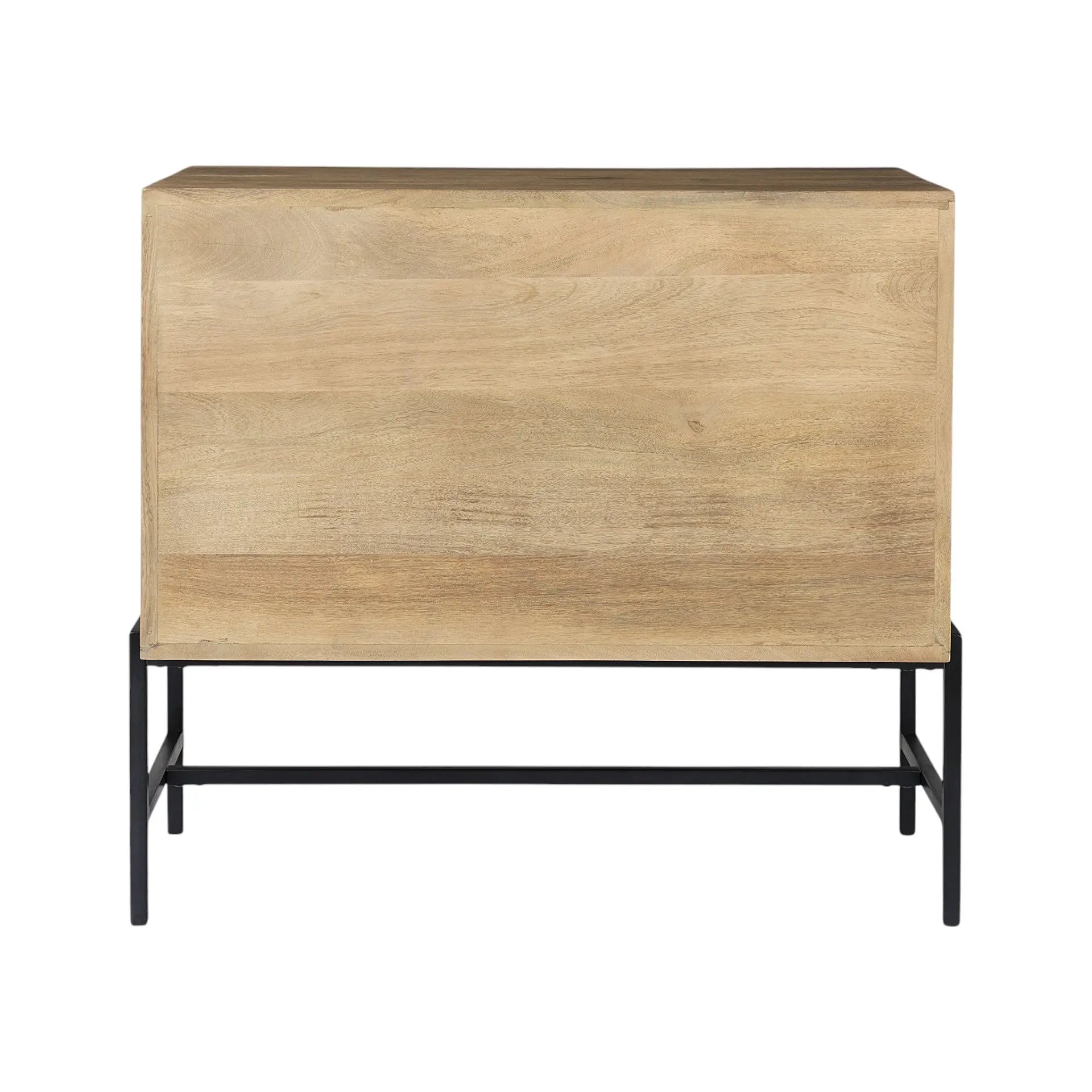 36" Natural Solid Wood Sideboard with Two Glass Doors Homeroots Kitchen & Dining