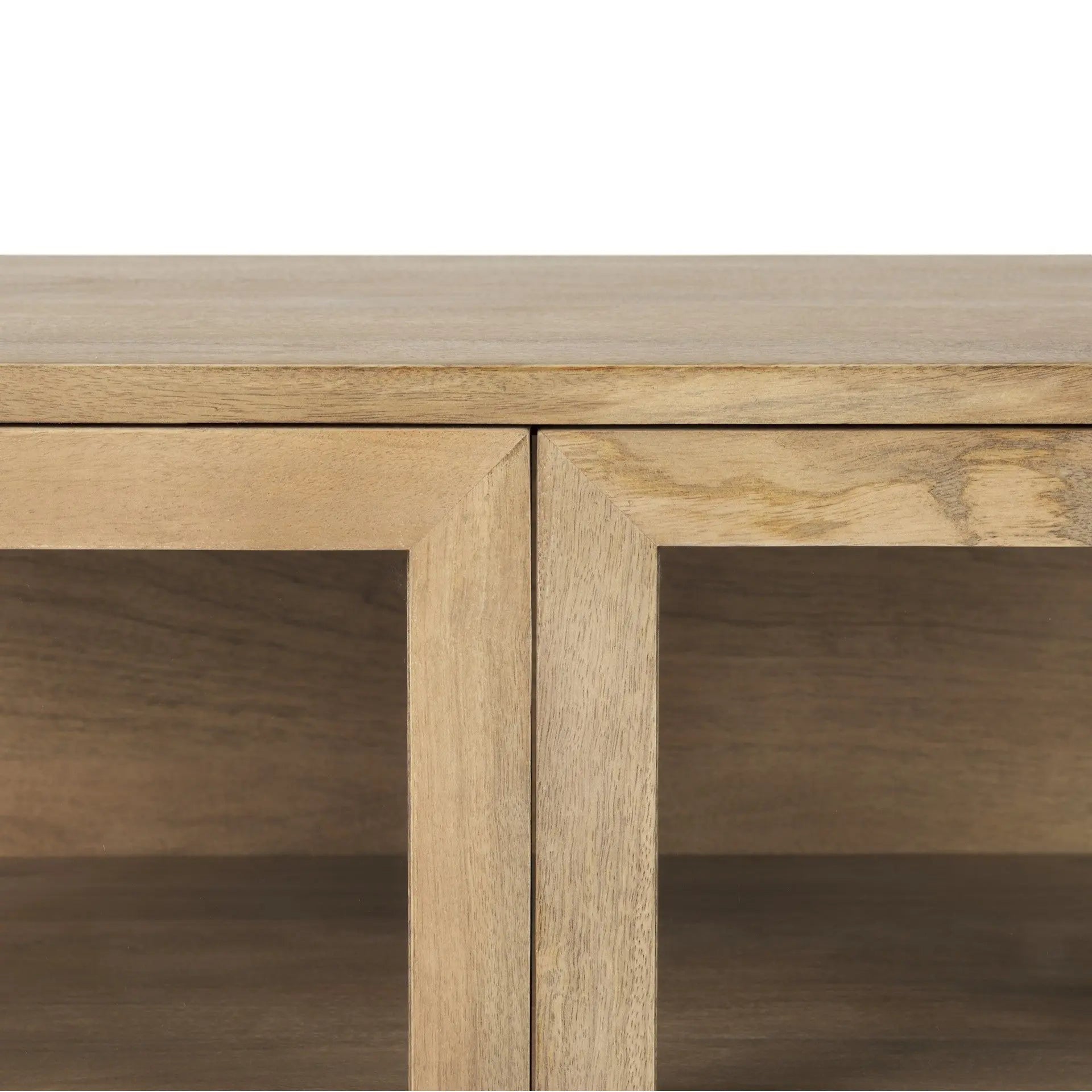 36" Natural Solid Wood Sideboard with Two Glass Doors Homeroots Kitchen & Dining